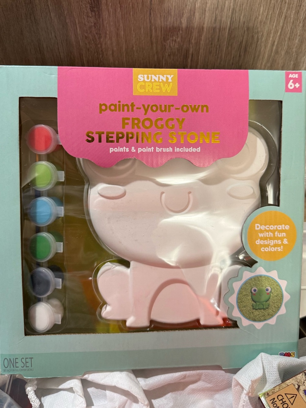 Sunny Crew Paint-Your-Own Froggy Stepping Stone - Pink